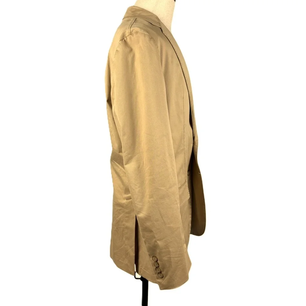 Polo Ralph Lauren Modern Fit Stretch Blazer Mens 44R Tan Beige Cotton Chino NEW